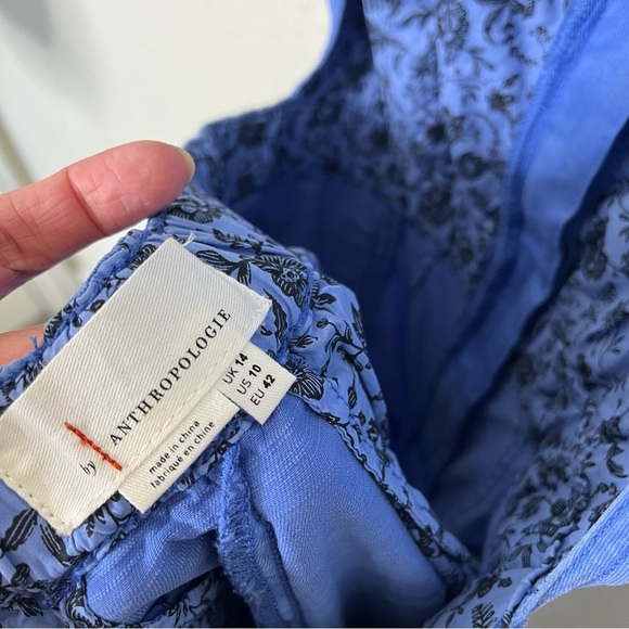 Anthropologie Bustier Jumpsuit Blue Sweetheart Open Back Sleeveless Size 10 - Picture 7 of 9